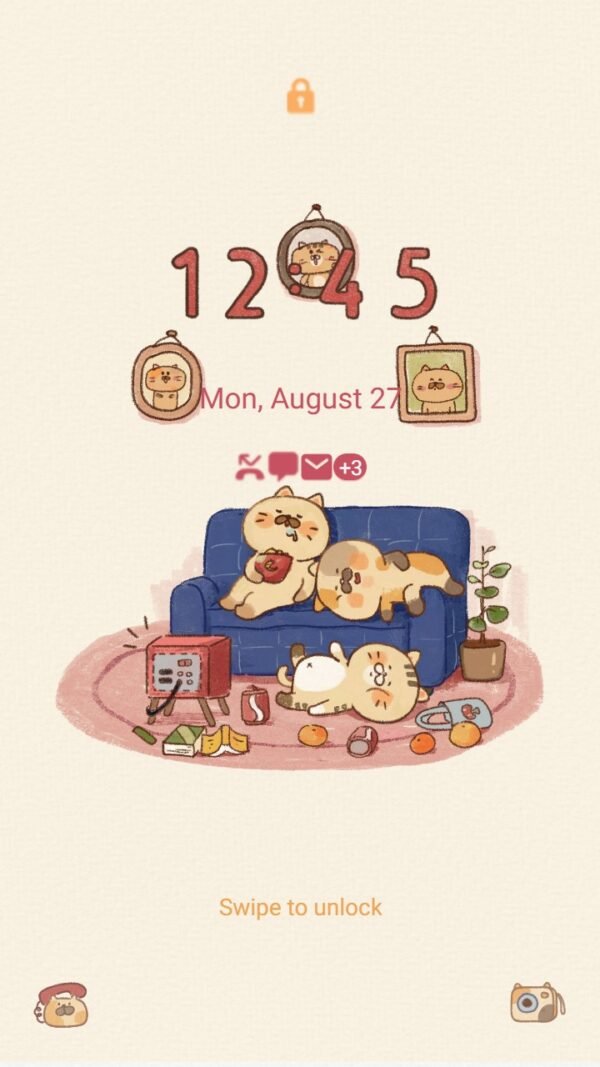 Samsung Themes: ❤️Mun❤️ Sleepy Cats ~❤️ Premium Theme with cute cozy cat family relaxing theme for a comfy vibe. - Image 2