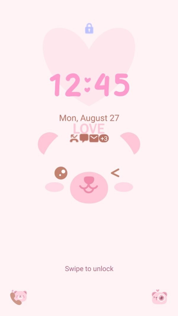 Samsung Themes: ❤️Mun❤️ Pinky Bear ~❤️ Premium Theme adorable bear in soft pink hues - Image 2