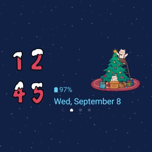 Samsung Themes: ❤️Mun❤️ Merry Catmas ~❤️ Premium Theme cats decorating a Christmas tree - Image 8