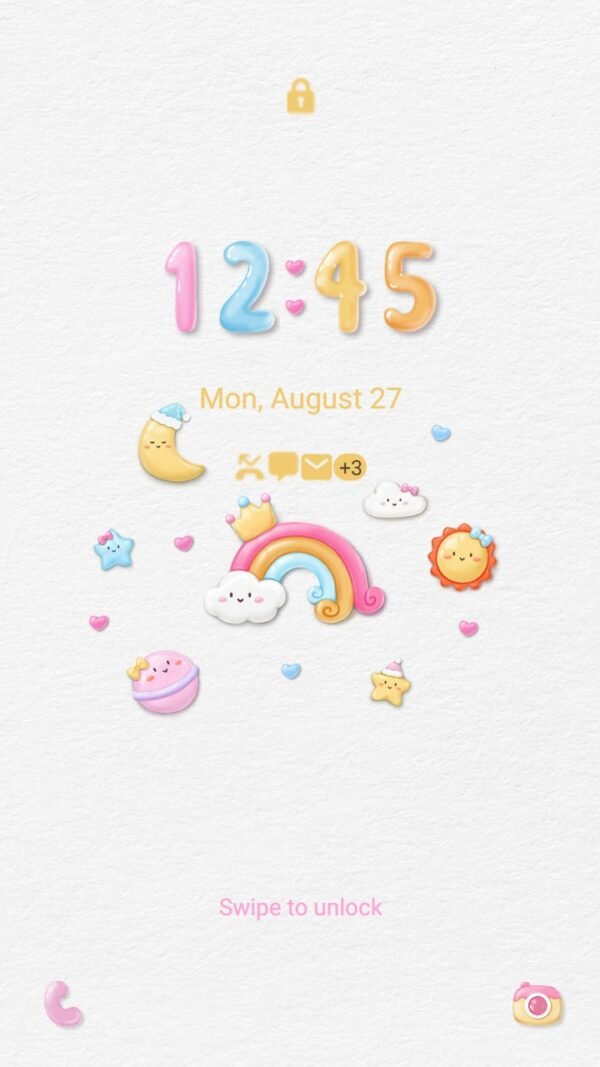 Samsung Themes: ❤️Mun❤️ Dreamy Skies ~❤️ Premium Theme adorable clouds and rainbows in pastel hues - Image 2