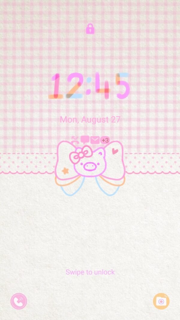 Samsung Themes: ❤️Mun❤️ Piggy Bow ~❤️ Premium Theme adorable pig with a pastel bow - Image 2