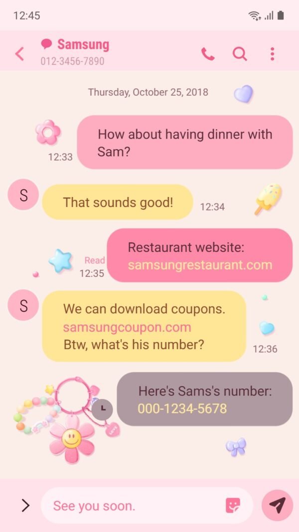 Samsung Themes: ❤️Mun❤️ Smiley Keychain ~❤️ Premium Theme bright and playful charm design - Image 4