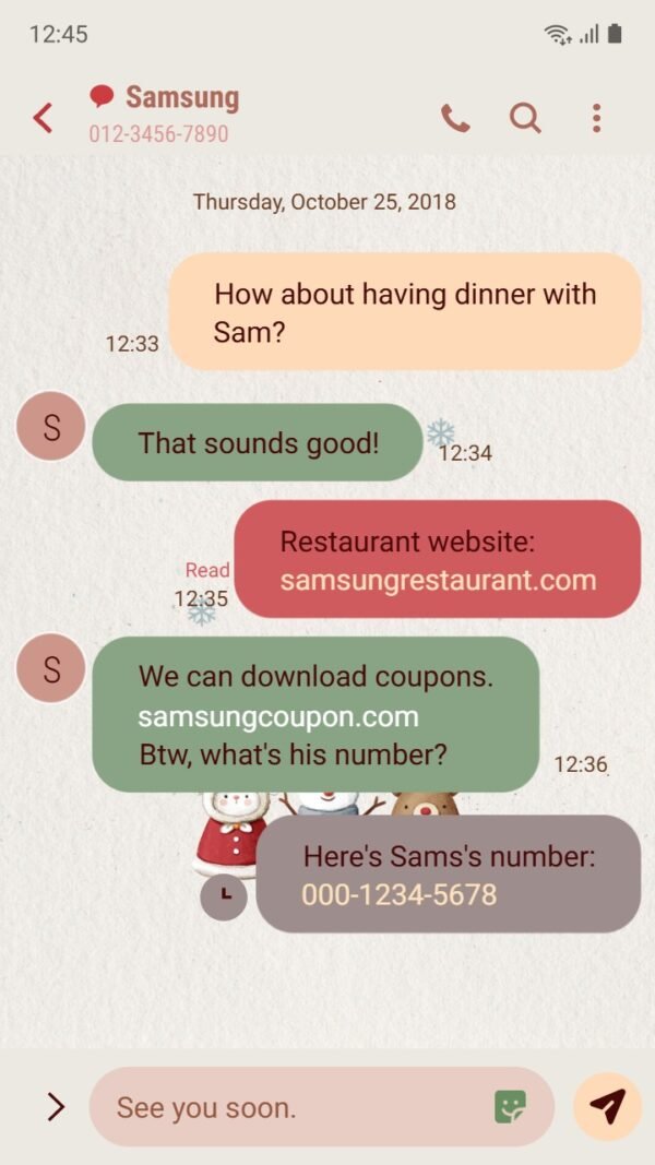 Samsung Themes: ❤️Mun❤️ Christmas Friends ~❤️ Premium Theme adorable snowman, reindeer, and Santa - Image 4