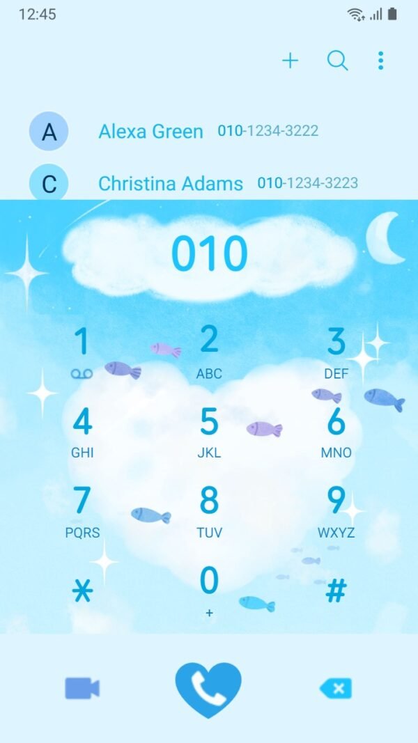 Samsung Themes: ❤️Mun❤️ Cloudy Sky Love ~❤️ Premium Theme sparkling stars in a dreamy blue sky - Image 3
