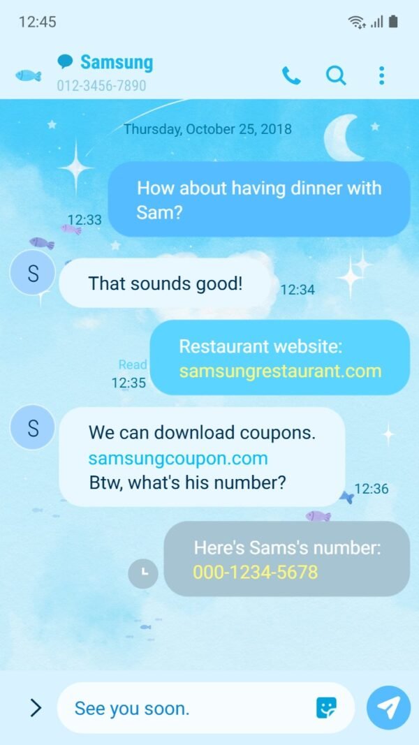 Samsung Themes: ❤️Mun❤️ Cloudy Sky Love ~❤️ Premium Theme sparkling stars in a dreamy blue sky - Image 4