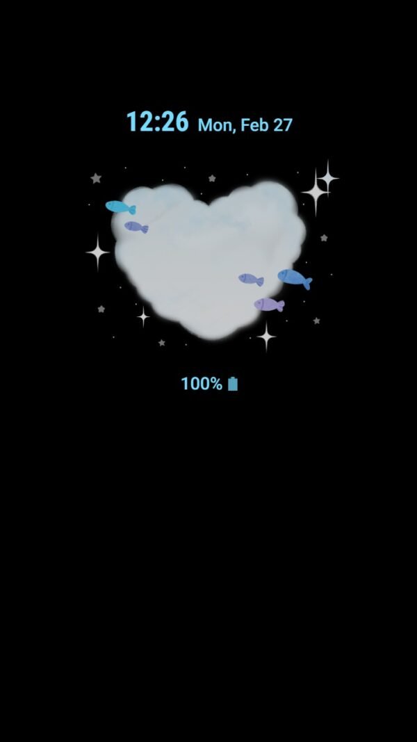 Samsung Themes: ❤️Mun❤️ Cloudy Sky Love ~❤️ Premium Theme sparkling stars in a dreamy blue sky - Image 7