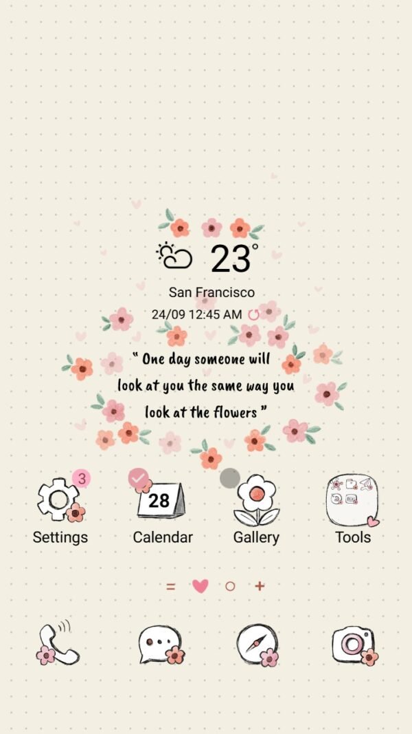 Samsung Themes: ❤️Mun❤️ Floral Notes ~❤️ Premium Theme inspiring floral quotes for a gentle touch