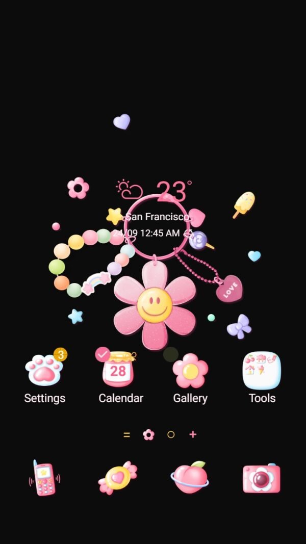 Samsung Themes: ❤️Mun❤️ Night Charm ~❤️ Premium Theme with vibrant charms shining in the dark
