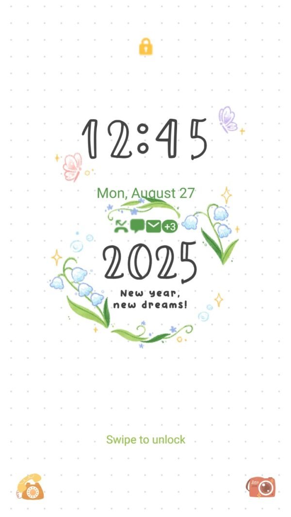 Samsung Themes: ❤️Mun❤️ New Year Dreams ~❤️ Premium Theme welcome 2025 with fresh dreams and floral elegance - Image 2
