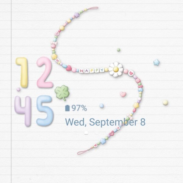 Samsung Themes: ❤️Mun❤️ Sweet Bracelet ~❤️ Premium Theme with colorful beads, stars, and clovers in a joyful design - Image 8