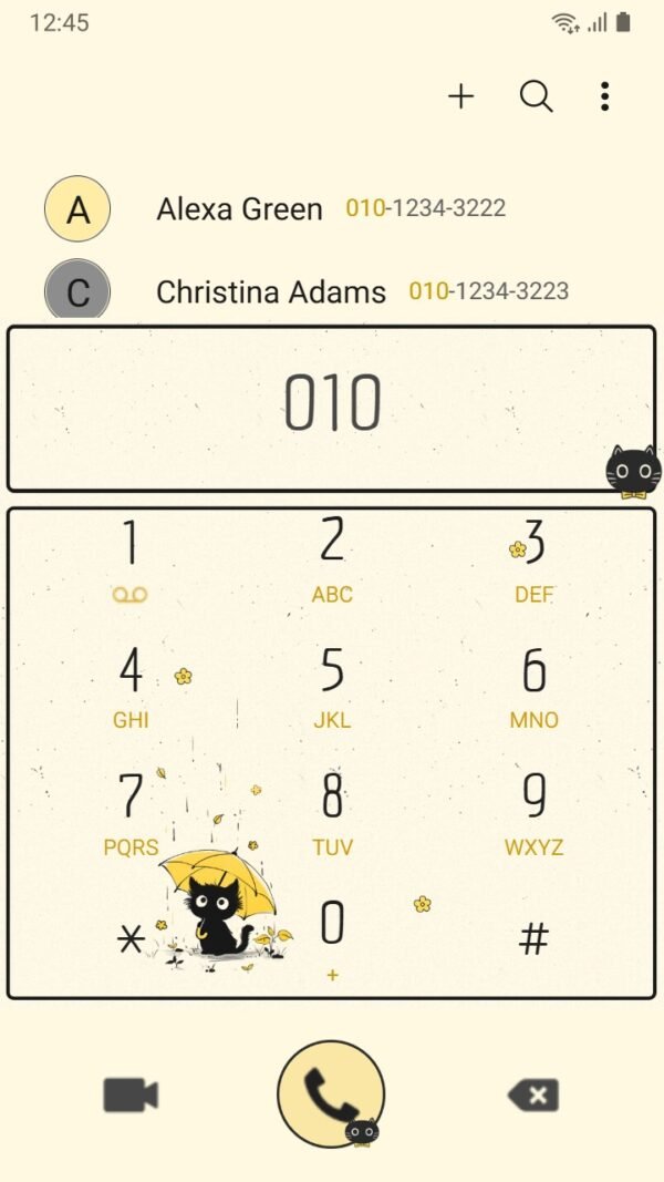 Samsung Themes: ❤️Mun❤️ Rainy Cat Dreams ~❤️ Premium Theme black cat finds warmth under a yellow umbrella - Image 3