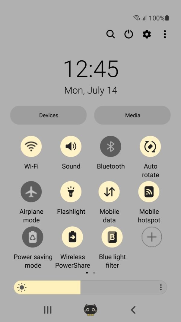 Samsung Themes: ❤️Mun❤️ Rainy Cat Dreams ~❤️ Premium Theme black cat finds warmth under a yellow umbrella - Image 5