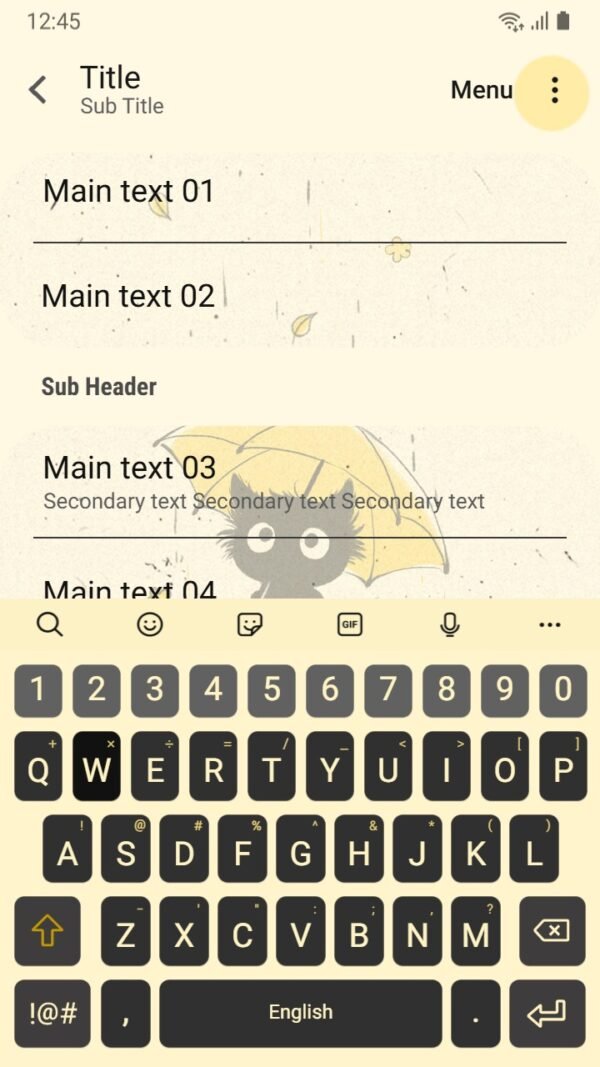 Samsung Themes: ❤️Mun❤️ Rainy Cat Dreams ~❤️ Premium Theme black cat finds warmth under a yellow umbrella - Image 6