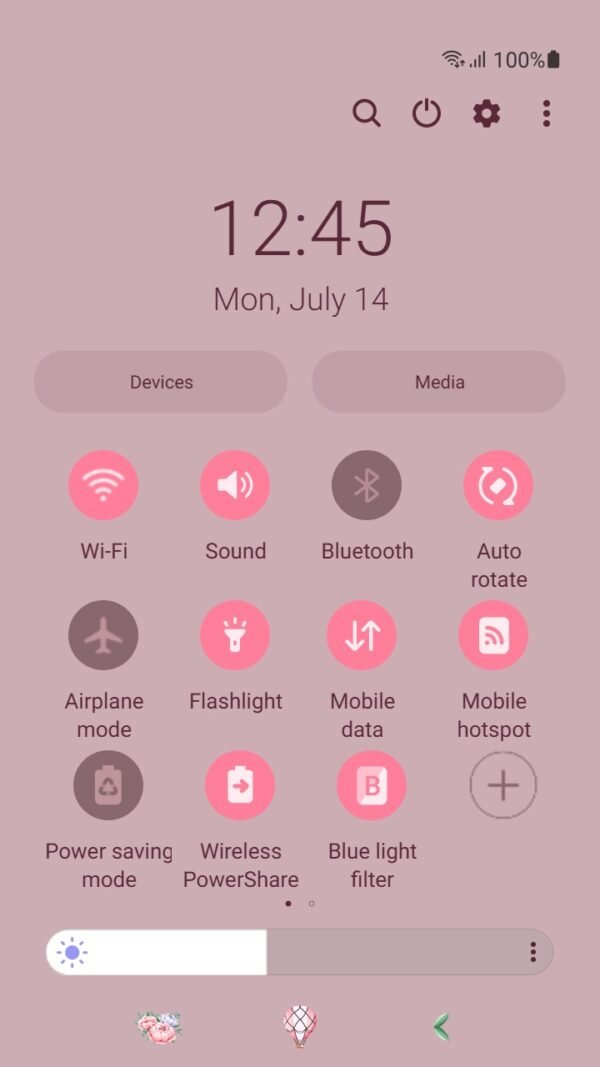 Samsung Themes: ❤️Mun❤️ Floral Hot Air Escape ~❤️ Premium Theme soar to dreamy heights with a floral-adorned hot air balloon - Image 5