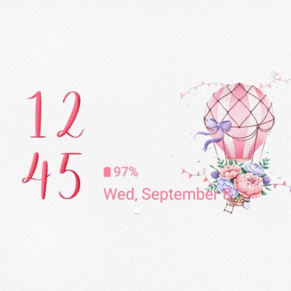 Samsung Themes: ❤️Mun❤️ Floral Hot Air Escape ~❤️ Premium Theme soar to dreamy heights with a floral-adorned hot air balloon - Image 8