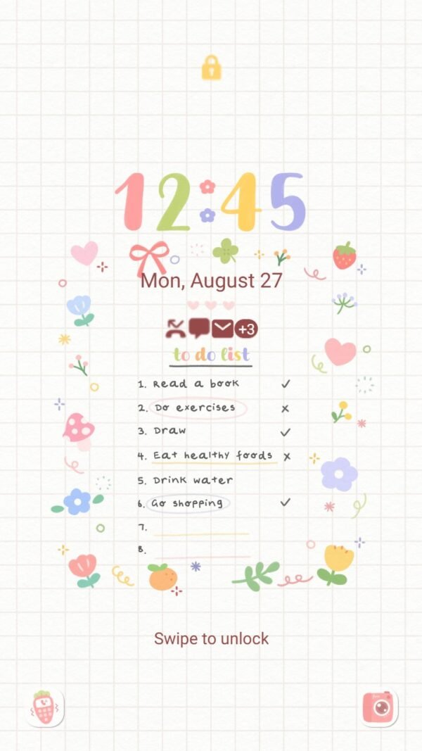 Samsung Themes: ❤️Mun❤️ Note List ~❤️ Premium Theme to do items are noted down in lovely detail. - Image 2