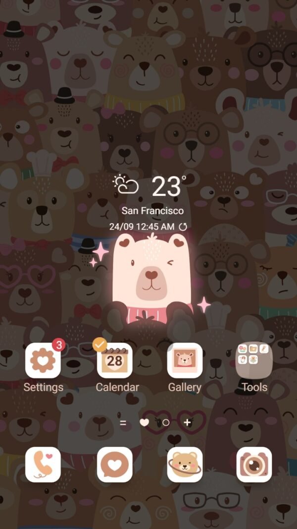 Samsung Themes: ❤️Mun❤️ Bright Bear ~❤️ Premium Theme brighten your screen with adorable bears