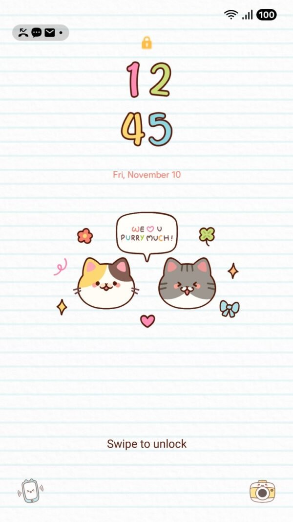 Samsung Themes: ❤️Mun❤️ Purry Cute ~❤️ Premium Theme adorable cats for a cozy vibe - Image 2