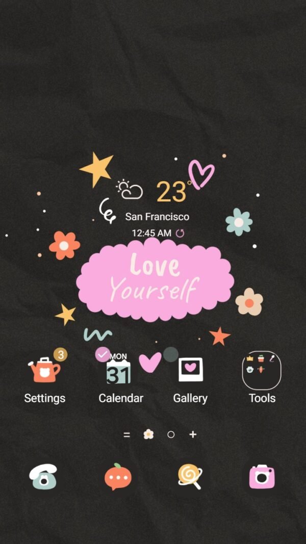 Samsung Themes: ❤️Mun❤️ Self Love ~❤️ Premium Theme celebrate self-love with cute designs