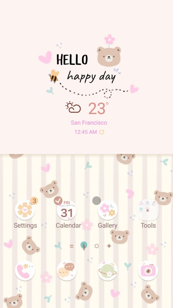 Samsung Themes: ❤️Mun❤️ Bear Bliss ~❤️ Premium Theme soft teddy bears for a happy day