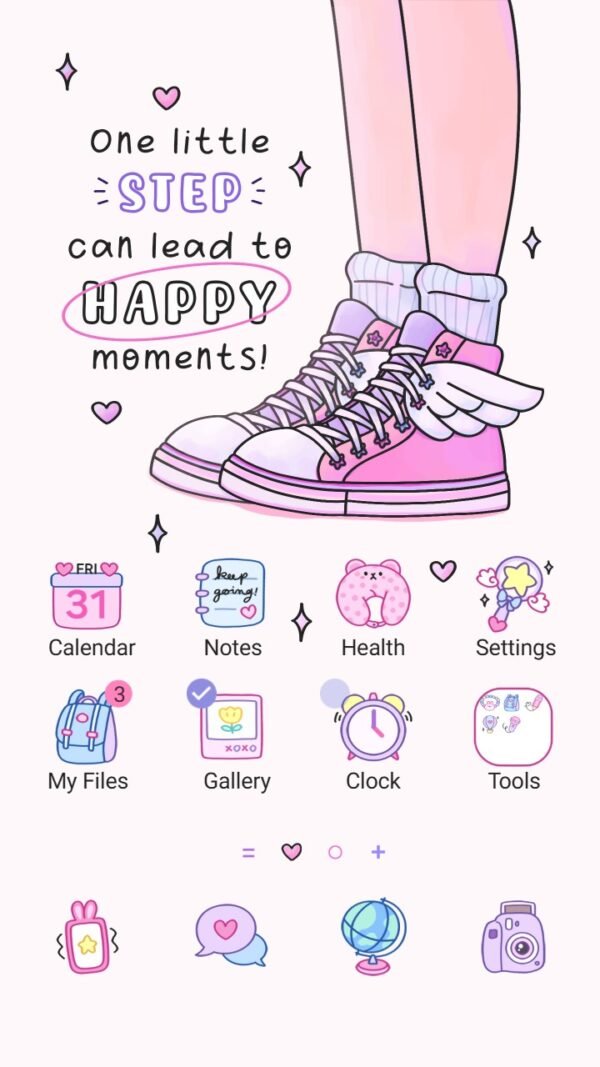 Samsung Themes: ❤️Mun❤️ Happy Steps ~❤️ Premium Theme every step takes you closer to happiness screen shot 0