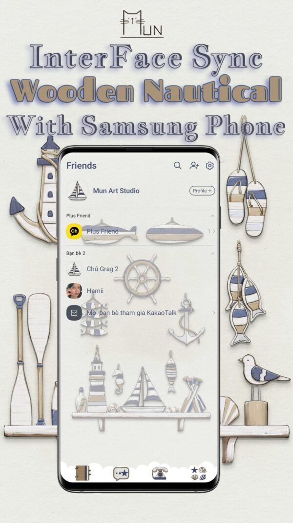 KakaoTalk Themes: Wooden Nautical screen shot 1