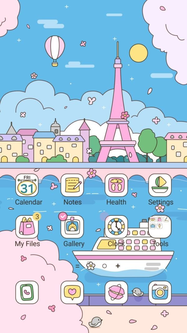 Samsung Themes: ❤️Mun❤️ Paris in Bloom ~❤️ Premium Theme a dreamy pastel Parisian view screen shot 0