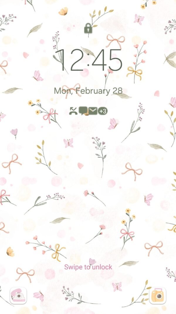 Samsung Themes: ❤️Mun❤️ Floral Whispers ~❤️ Premium Theme soft florals and bows for a peaceful vibe screen shot 1