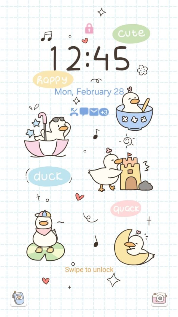 Samsung Themes: ❤️Mun❤️ Quack Time ~❤️ Premium Theme with playful ducks living their best life screen shot 1