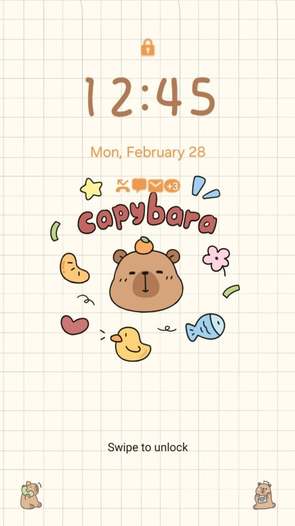 Samsung Themes: ❤️Mun❤️ Chill Capybara ~❤️ Premium Theme relax like a capybara, calm, cozy, and cute screen shot 1