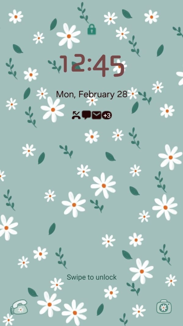 Samsung Themes: ❤️Mun❤️ Daisy Bloom ~❤️ Premium Theme fresh daisy floral theme for your phone screen shot 1