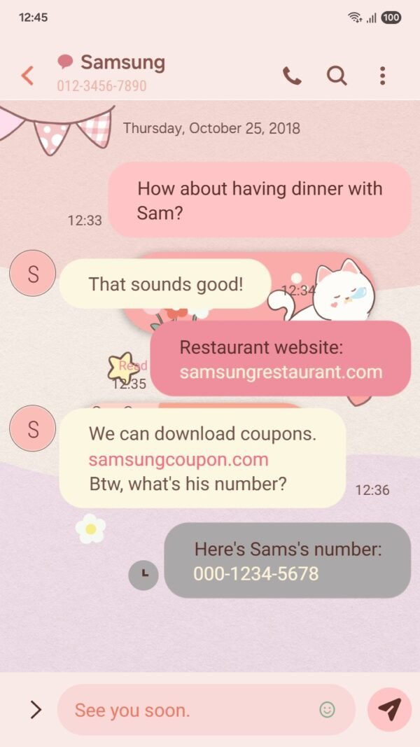 Samsung Themes: [Sim] Cheerful Cats Scenes ~ Premium Theme brighten your screen with playful pastel cats screen shot 3