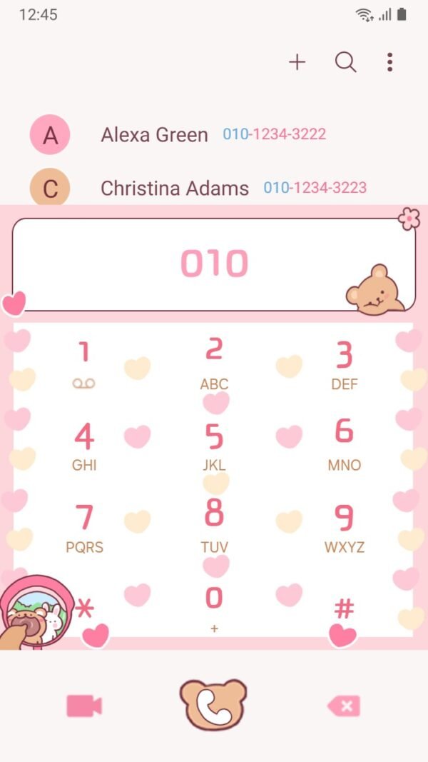 Samsung Themes: [Sim] Bunny Bear Love ~ Premium Theme sweet moments of bunny and bear affection screen shot 2