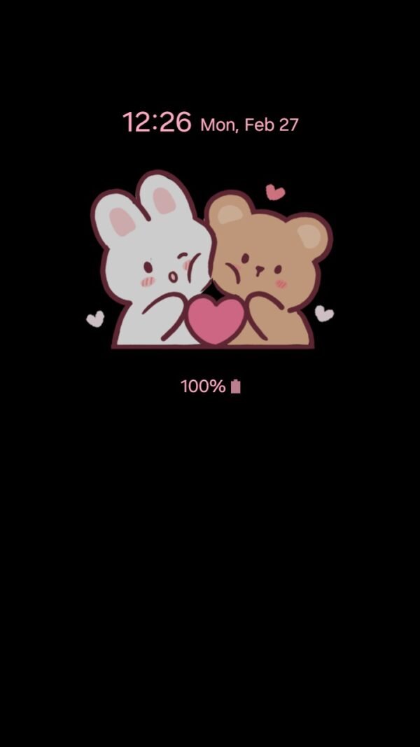 Samsung Themes: [Sim] Bunny Bear Love ~ Premium Theme sweet moments of bunny and bear affection screen shot 6