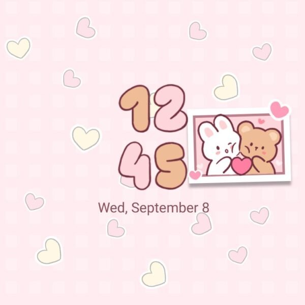 Samsung Themes: [Sim] Bunny Bear Love ~ Premium Theme sweet moments of bunny and bear affection screen shot 7