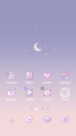 Samsung Themes: [Sim] Moonlight Glow ~ Premium Theme a dreamy purple moonlit night screen shot 0