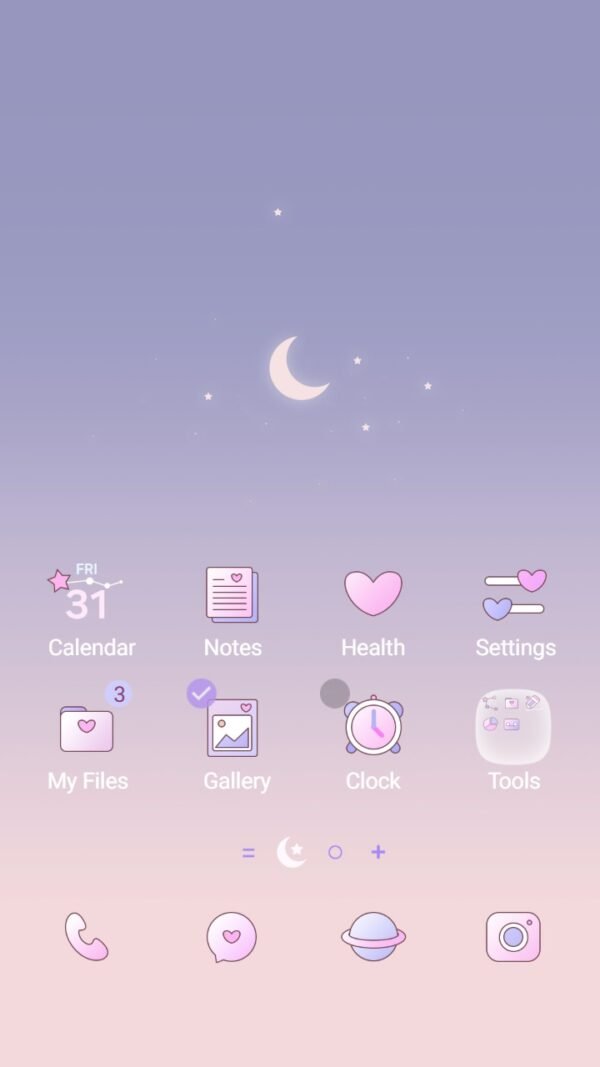 Samsung Themes: [Sim] Moonlight Glow ~ Premium Theme a dreamy purple moonlit night screen shot 0