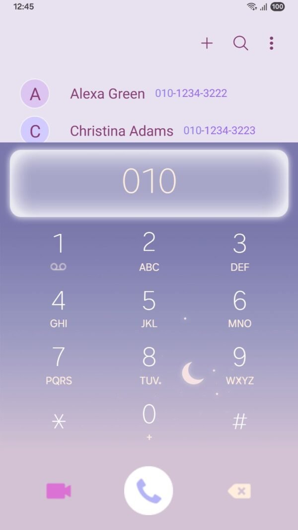 Samsung Themes: [Sim] Moonlight Glow ~ Premium Theme a dreamy purple moonlit night screen shot 2