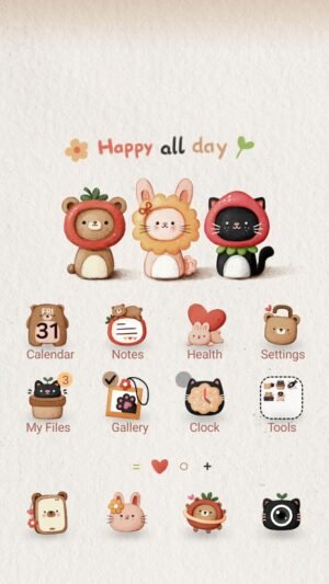 Samsung Themes: ❤️Mun❤️ Happy Paws ~❤️ Premium Theme cute animal friends bring joy all day screen shot 0