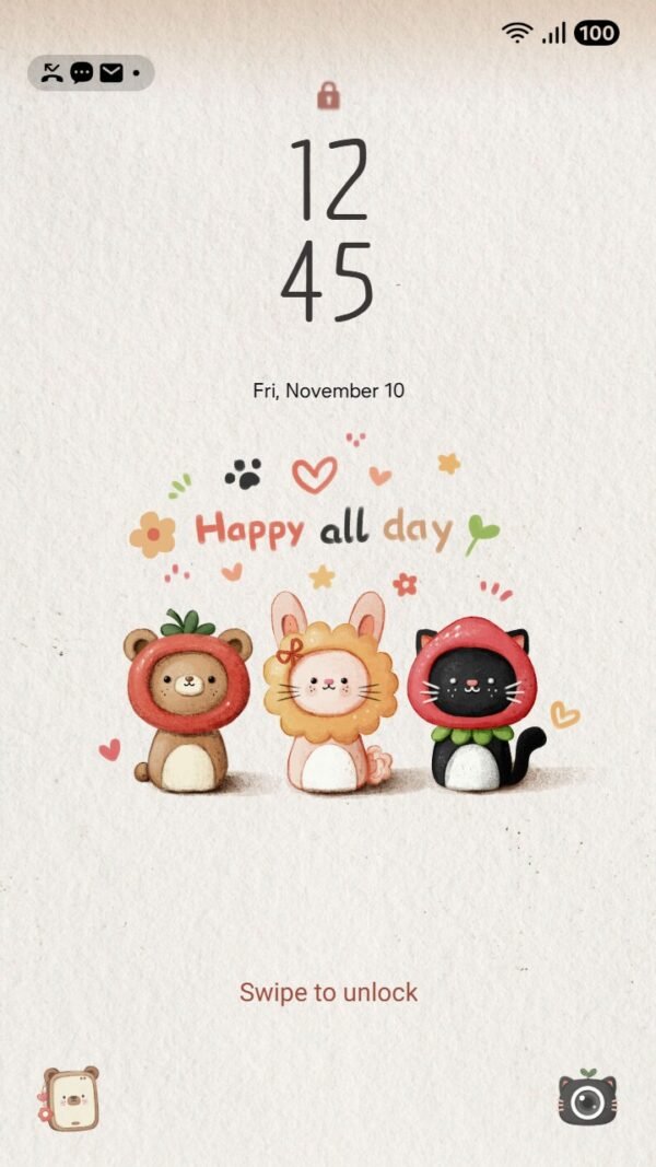 Samsung Themes: ❤️Mun❤️ Happy Paws ~❤️ Premium Theme cute animal friends bring joy all day screen shot 1