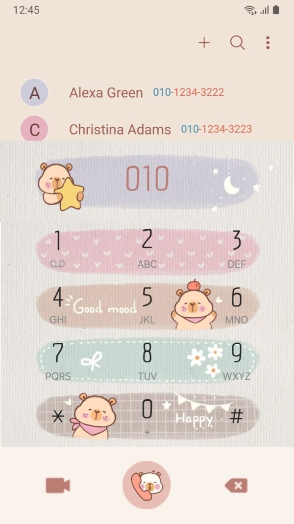 Samsung Themes: ❤️Mun❤️ Cozy Capybara ~❤️ Premium Theme soft pastel vibes with a happy capybara screen shot 2