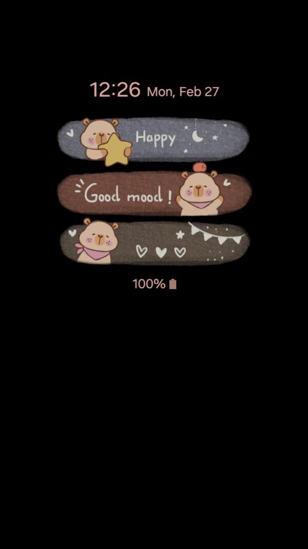 Samsung Themes: ❤️Mun❤️ Cozy Capybara ~❤️ Premium Theme soft pastel vibes with a happy capybara screen shot 6