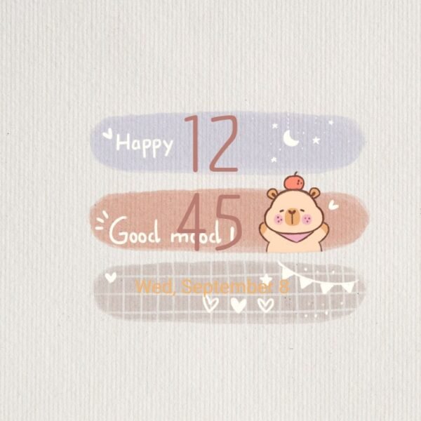 Samsung Themes: ❤️Mun❤️ Cozy Capybara ~❤️ Premium Theme soft pastel vibes with a happy capybara screen shot 7