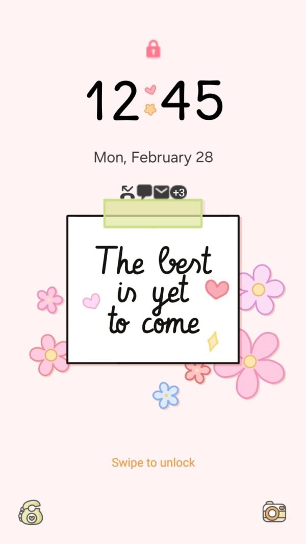 Samsung Themes: [Sim] Positive Vibes ~ Premium Theme uplifting pastel theme with motivational quotes screen shot 1