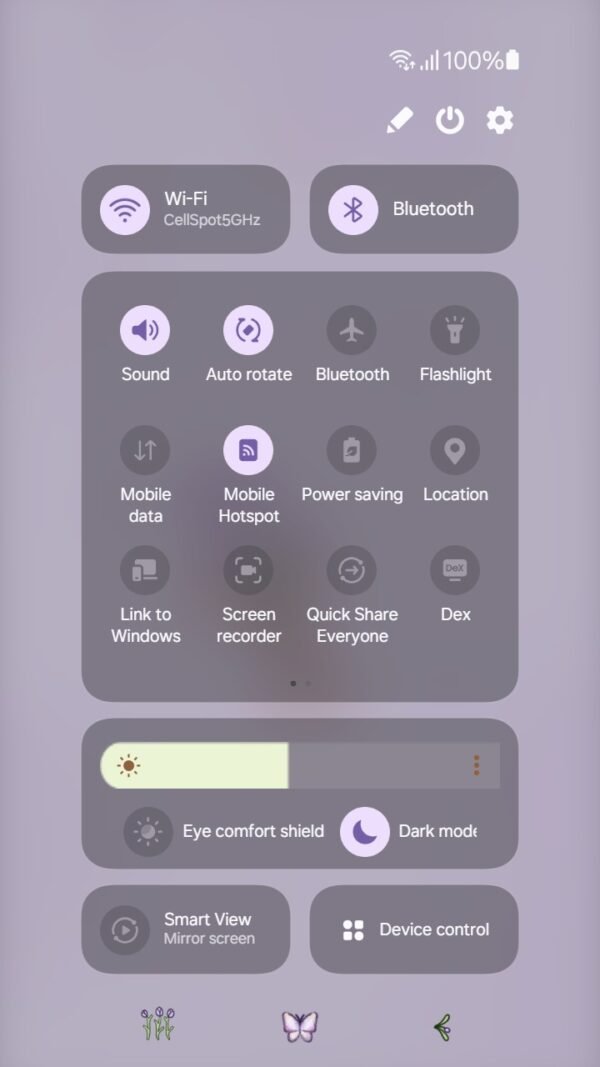 Samsung Themes: [Sim] Lavender Bloom ~ Premium Theme delicate lavender flower with a watercolor touch screen shot 4