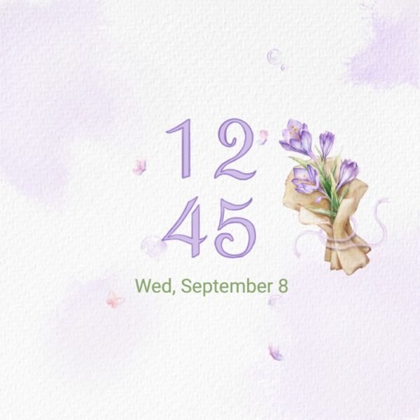 Samsung Themes: [Sim] Lavender Bloom ~ Premium Theme delicate lavender flower with a watercolor touch screen shot 7
