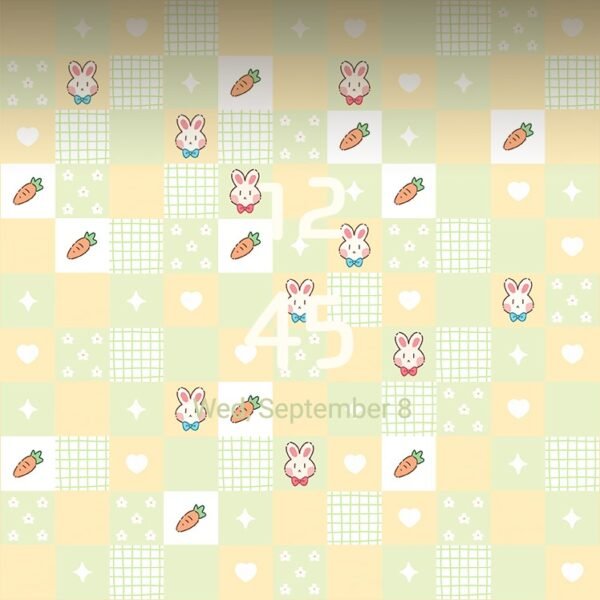 Samsung Themes: [Sim] Bunny Patch ~ Premium Theme adorable bunnies and carrots in a cute patchwork design screen shot 7