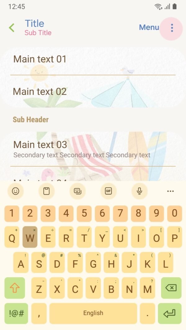 Samsung Themes: ❤️Mun❤️ Beach Getaway ~❤️ Premium Theme relaxing beach scene with umbrellas and surfboards screen shot 5