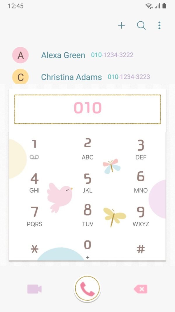 Samsung Themes: ❤️Mun❤️ Sweet Whimsy ~❤️ Premium Theme bird, happy message, rainbow cloud, and butterflies in soft harmony screen shot 2