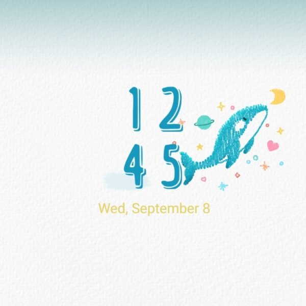 Samsung Themes: ❤️Mun❤️ Cosmic Whale Dreams ~❤️ Premium Theme whimsical whale in a starry night sky screen shot 7